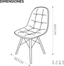 GAON Juego de 4 Sillas con Botones Diseño Elegante y Vanguardista Café