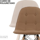 GAON Juego de 4 Sillas con Botones Diseño Elegante y Vanguardista Café