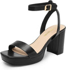 DREAM PAIRS Tacones de Plataforma con Punta Cuadrada
