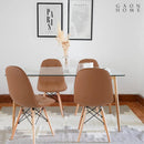 GAON Juego de 4 Sillas con Botones Diseño Elegante y Vanguardista Café