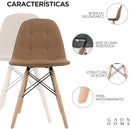 GAON Juego de 4 Sillas con Botones Diseño Elegante y Vanguardista Café