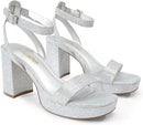 DREAM PAIRS Tacones de Plataforma con Punta Cuadrada
