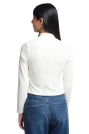 LOB Blusa Tejida Cuello Mock Texturizada