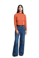 LOB Blusa Tejida Cuello Mock Texturizada