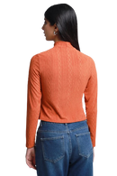 LOB Blusa Tejida Cuello Mock Texturizada