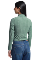 LOB Blusa Tejida Cuello Mock Texturizada