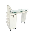 LETMEX Mesa para Manicure Individual con Ruedas Troya V-15 Blanca Envío Gratis a Todo México