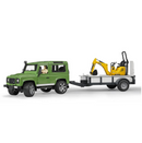 Bruder Camioneta Land Rover Defender con Remolque, CAT y Figura 2593 Amarillo con Negro Envío Gratis a Todo México