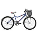 Benotto Kit para Mujer Bicicleta de Montaña KYRA R24 1V. Mujer Frenos ”V” Acero Azul/Blanco + Casco CROSTIS Morado + Luz Trasera USB Azul Envío Gratis a Todo México