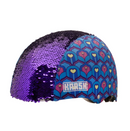 Benotto Kit para Niña Casco C-PREME FEATHER FLIP Morado + Timbre  ”I Love My BENOTTO” Rojo + Luz Trasera USB Azul Envío Gratis a Todo México