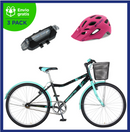 Benotto Kit para Mujer Bicicleta de Montaña Kyra R26 1V Negro Aqua + Casco GIRO Montaña TREMOR Rosa + Luz Trasera USB Roja Envío Gratis a Todo México