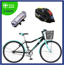 Benotto Kit Bicicleta para Mujer KYRA R26 V1 Negro Aqua + Casco Benotto Montaña HW-1 Negro + Luz Trasera USB JH818B Blanca Envío Gratis a Todo México