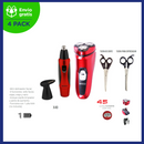 4 Pack Timco con Envío Gratis: Rasuradora Eléctrica Recargable BSK-9300 con 3 Cabezas Flotantes ,Mini Delineadora Facial Multifuncional X49, Tijeras de Corte y Tijeras de Entresacar